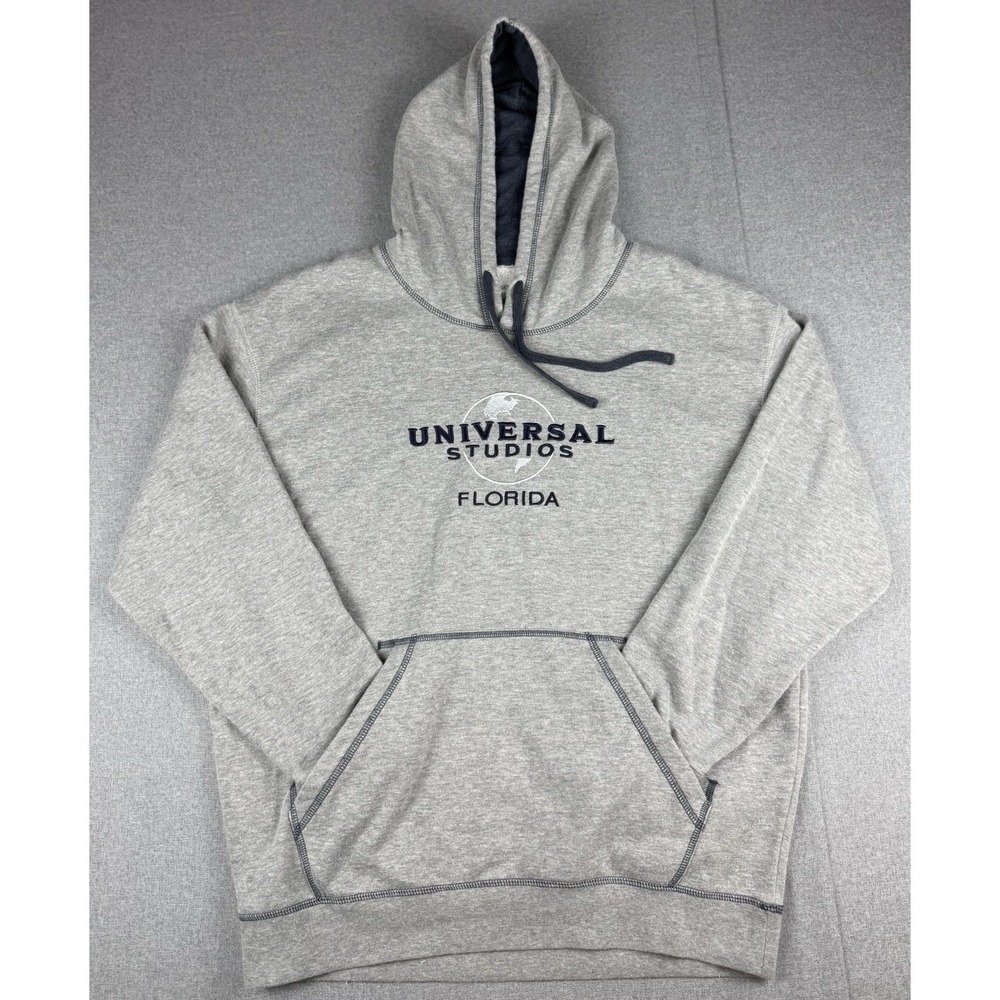 Universal Studios Florida Hoodie Gray Pullover Sweatshirt Adult Large Logo